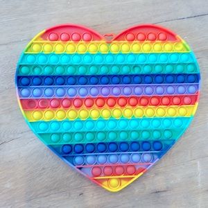 Rainbow HUGE heart pop it
